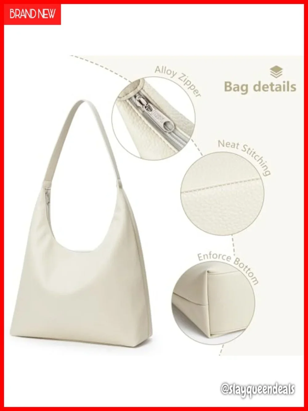 KALIDI Slouchy Tote Bag 18L Vegan Leather Crescent Hobo Travel